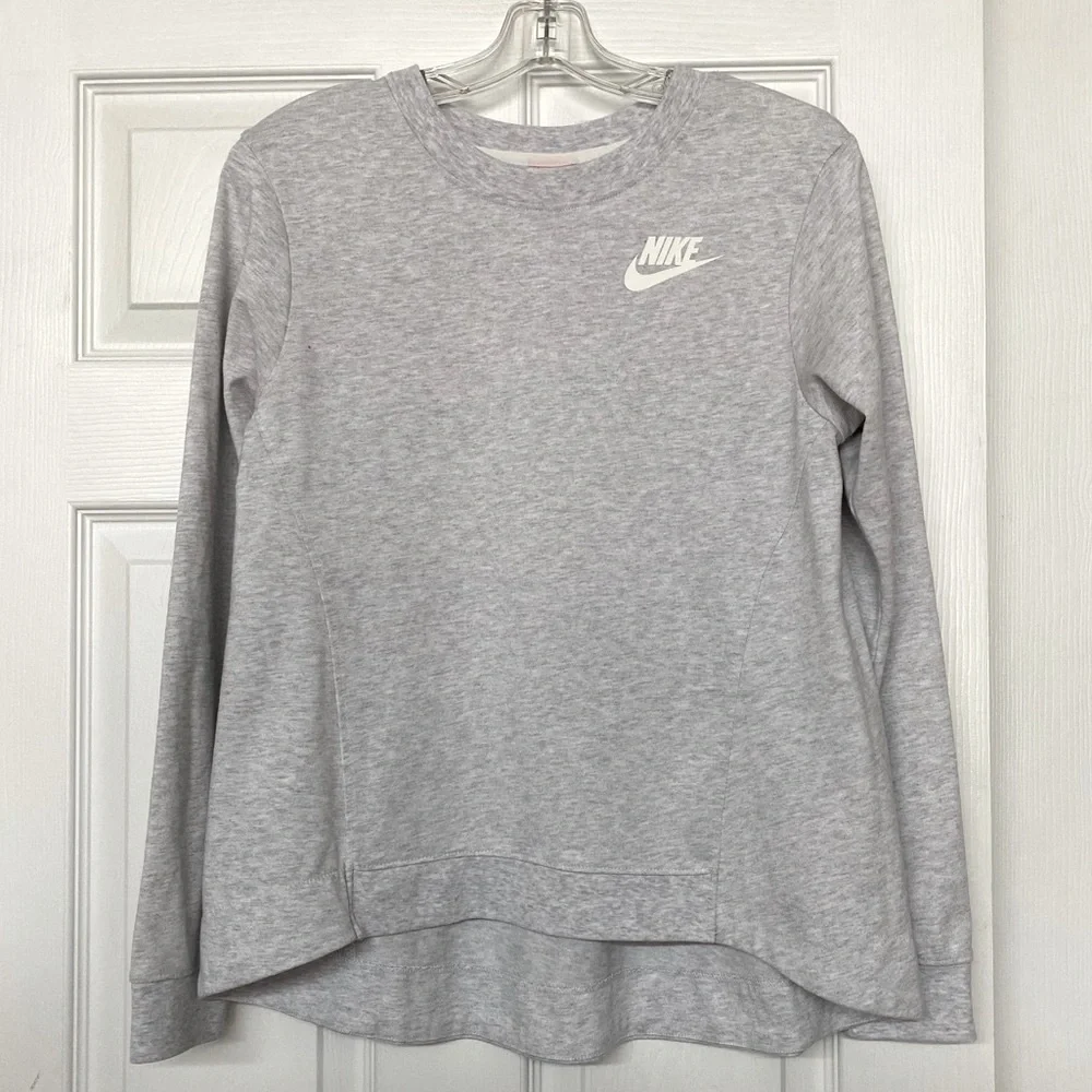 Nike Long Line High Low Long Sleeve Heavy Weight T-shirt Active Lounge Sz XS